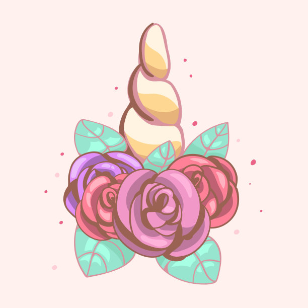 美丽的金色独角兽角图片下载