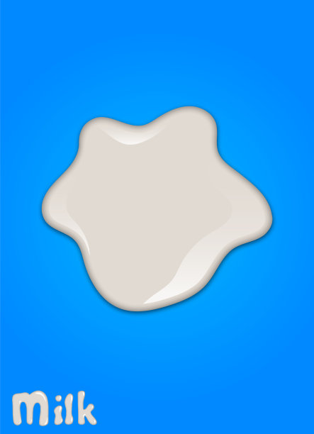 真实的牛奶液体隔离在蓝色背景。矢量图图片下载