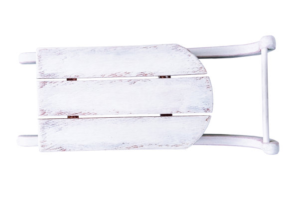 手工圣诞老人雪橇玩具孤立的白色背景素材图片