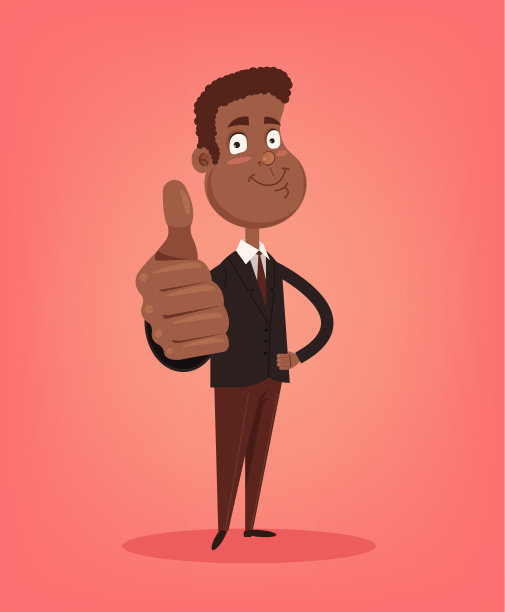 快乐微笑的非裔美国办公室职员性格显示ok迹象图片下载