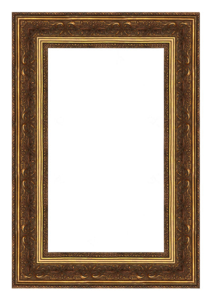 金色框架孤立在白色图片下载