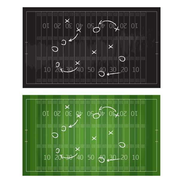 足球或足球比赛策略方案孤立在黑板上用粉笔擦背景。足球或足球策略板图片下载