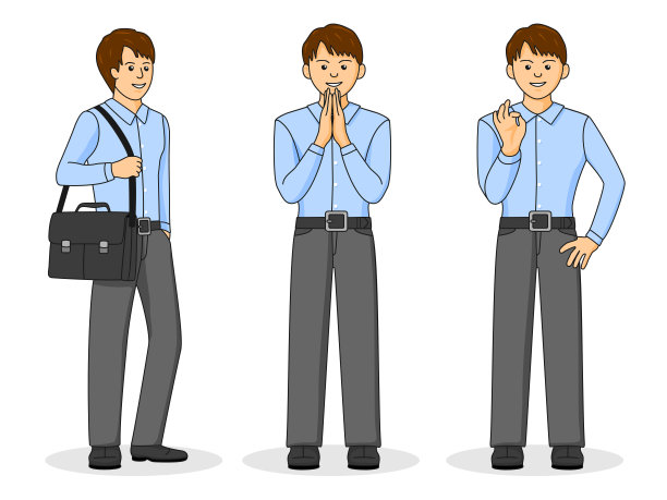 商人站在不同姿势的概念图片下载