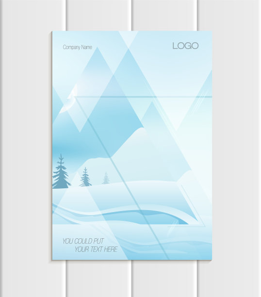 矢量宣传册A5或A4格式2018圣诞新年设计元素企业风格图片下载