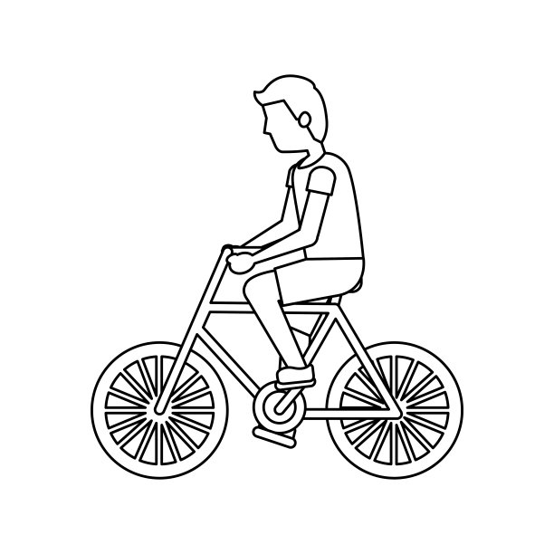 人骑自行车图标形象图片下载