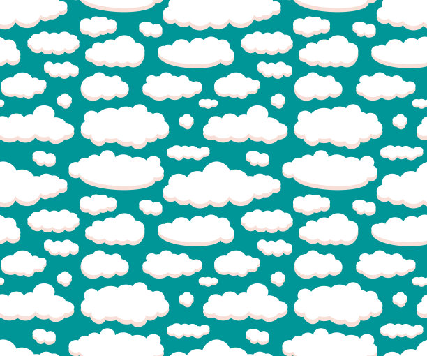 云孤立在绿色的天空无缝模式图片下载