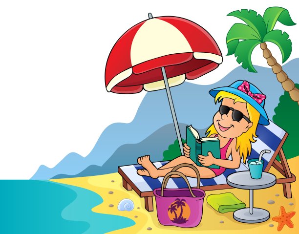 太阳躺椅图片4上的女孩图片下载