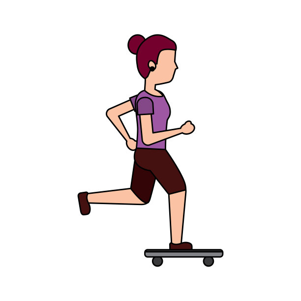 女子滑板的图标形象图片下载