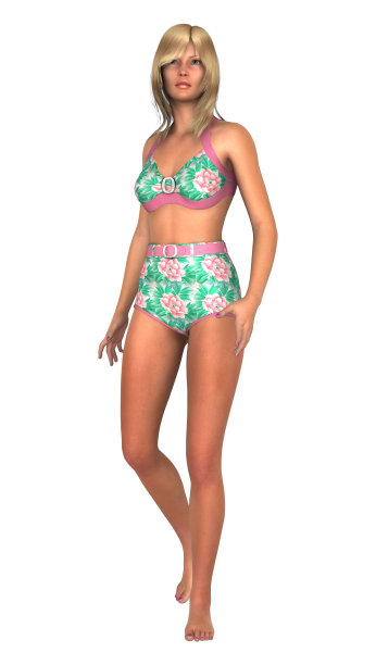 3D渲染美丽的年轻女子在白色图片下载