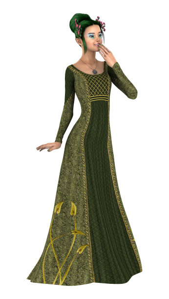 3D渲染公主的春天在白色图片下载