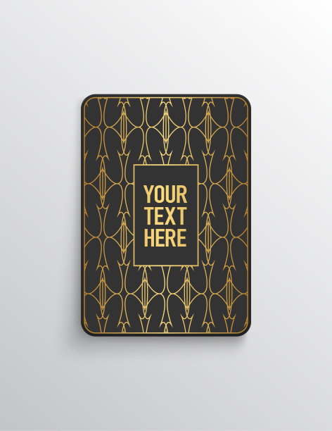 优雅的溢价。深灰色卡片形状，带有金色图案。矢量插图。图片下载