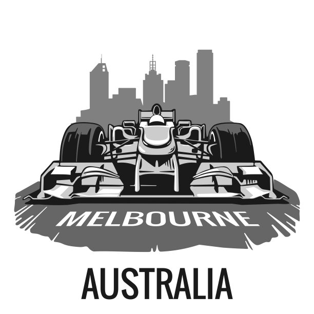 复古海报墨尔本大奖赛。图片下载