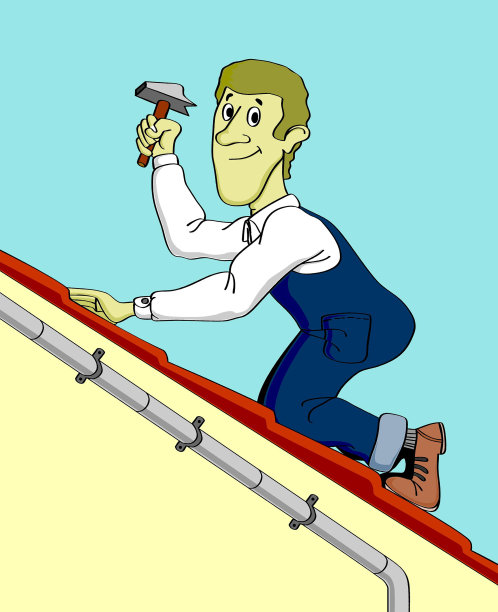 盖屋顶的人图片下载