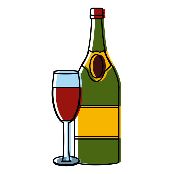 香槟酒瓶和酒杯图片下载