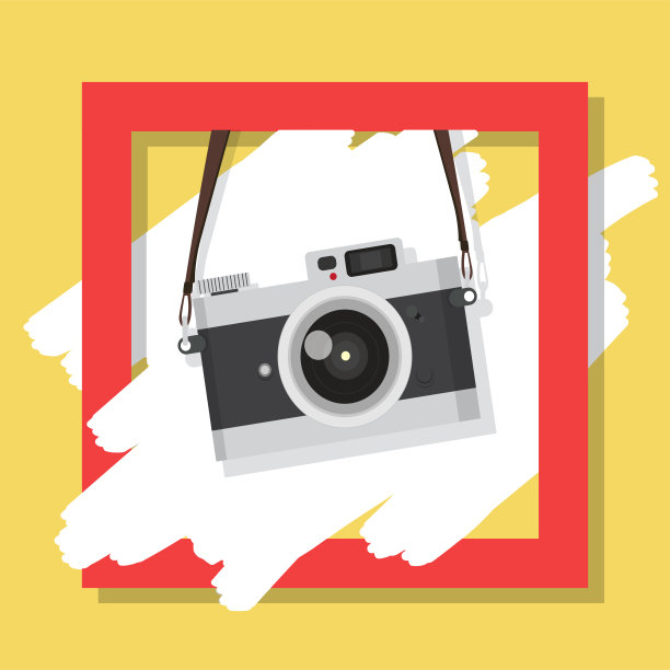 悬挂复古相机横幅图片下载