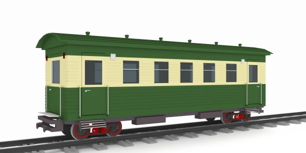 复古火车货车3d渲染，3d插图图片下载