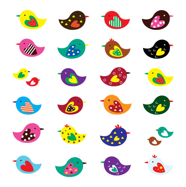 可爱的小鸟媒介收集图片下载