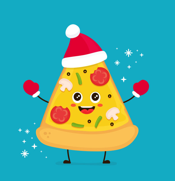 可爱的微笑，滑稽可爱的披萨图片下载