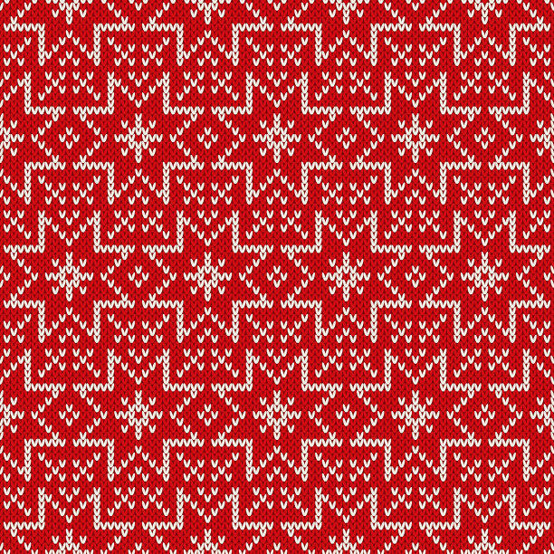 圣诞节无缝针织图案。针织毛衣设计方案或十字绣素材图片