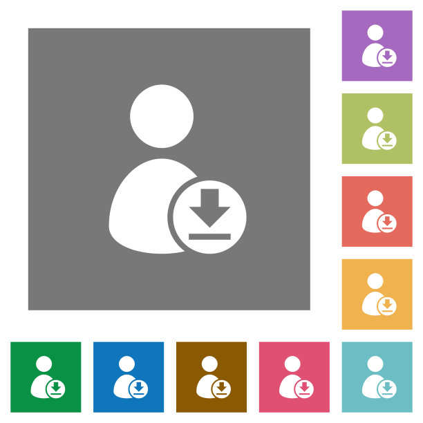 下载用户帐户的方形平面图标图片下载