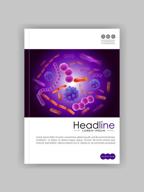 封面设计模板A4。细菌病毒汤背景上的黑色背景。适合横幅，封面，书籍，期刊，会议，杂志，传单。图片下载