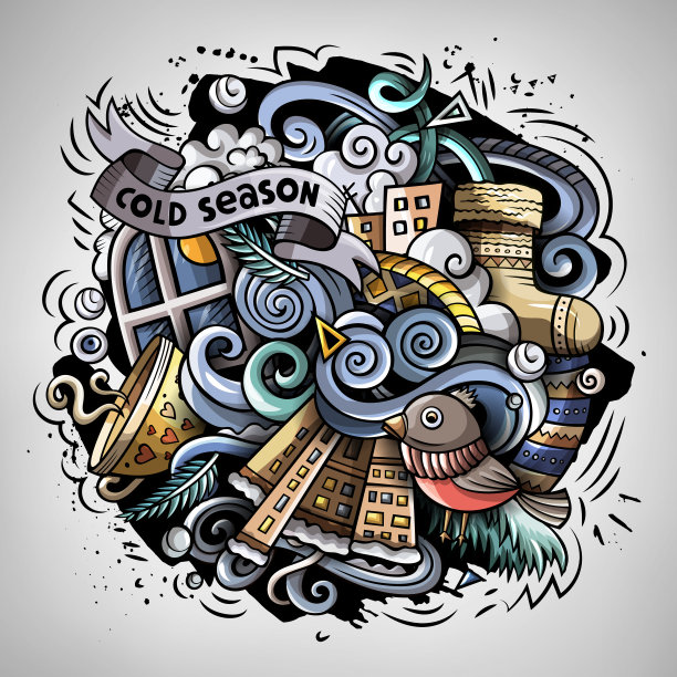 卡通矢量涂鸦冬季插画图片下载