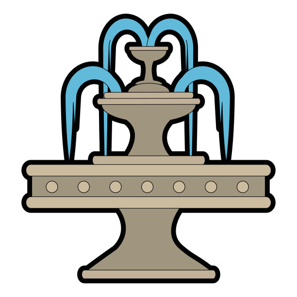 公园喷泉图标图片下载