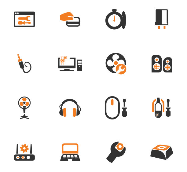 电子维修橙色图标设置图片下载