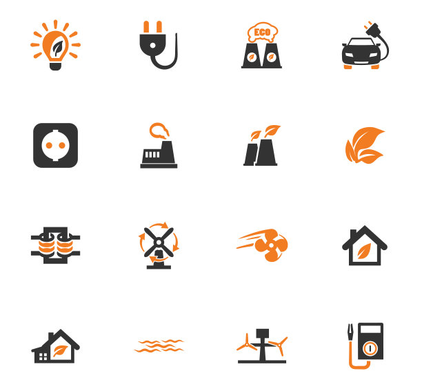 替代能源图标套装图片下载