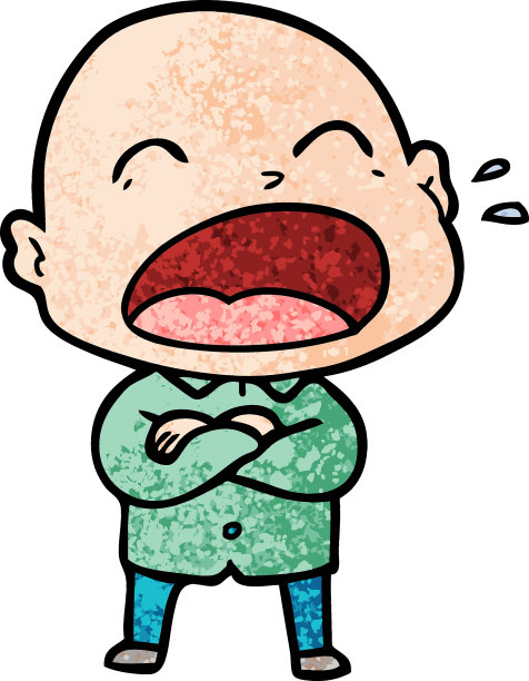 卡通叫嚷的秃头男人图片下载