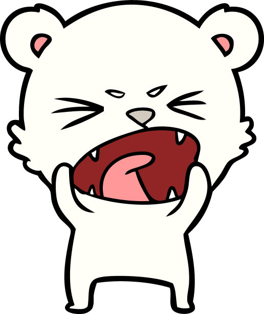 愤怒的北极熊卡通图片下载