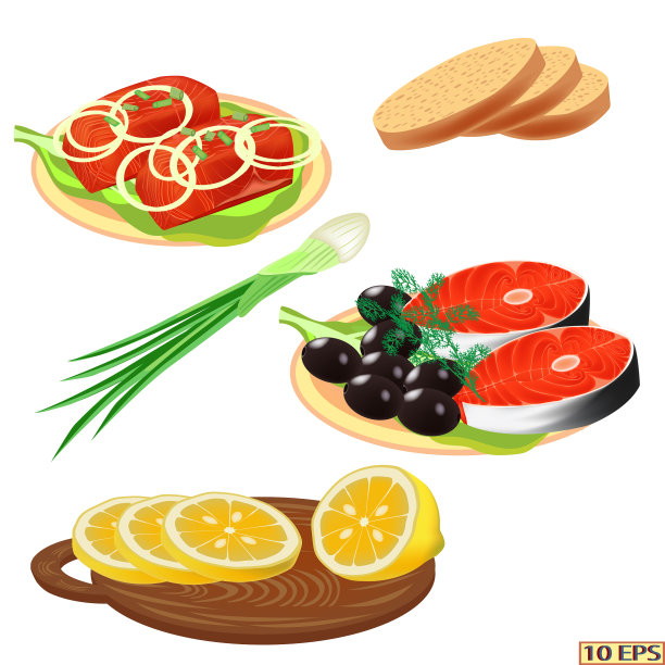 鱼。鲑鱼。牛排鲑鱼孤立在白色背景。写实风格的牛排鱼。海鲜产品设计。向量。图片下载