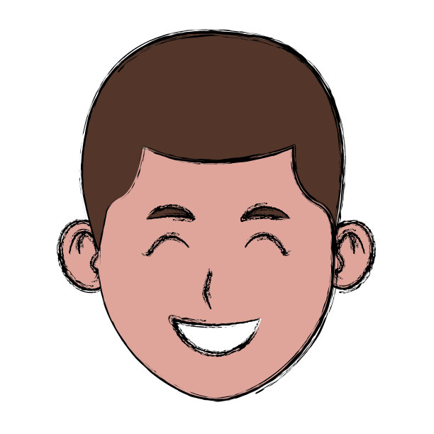 年轻人脸卡通素材图片