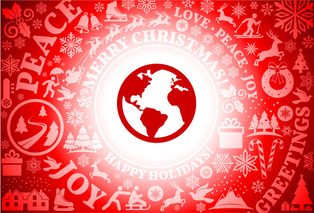 地球红圣诞假期背景图片下载