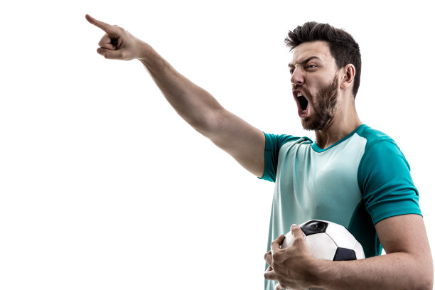 球迷/运动员穿着绿色制服庆祝图片下载