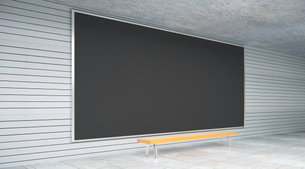 地铁一侧的空广告牌图片下载