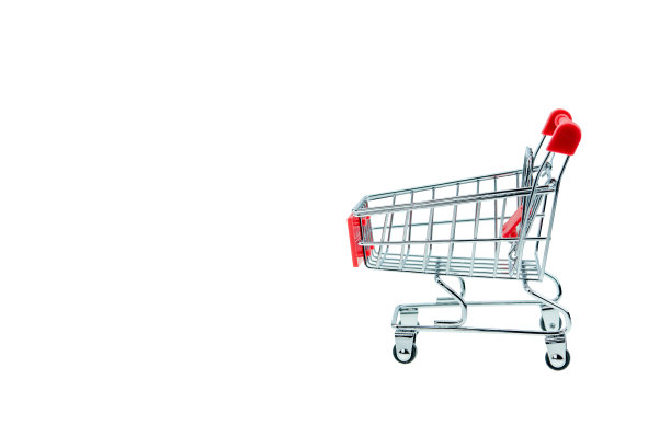 孤立的购物车+剪切路径图片下载