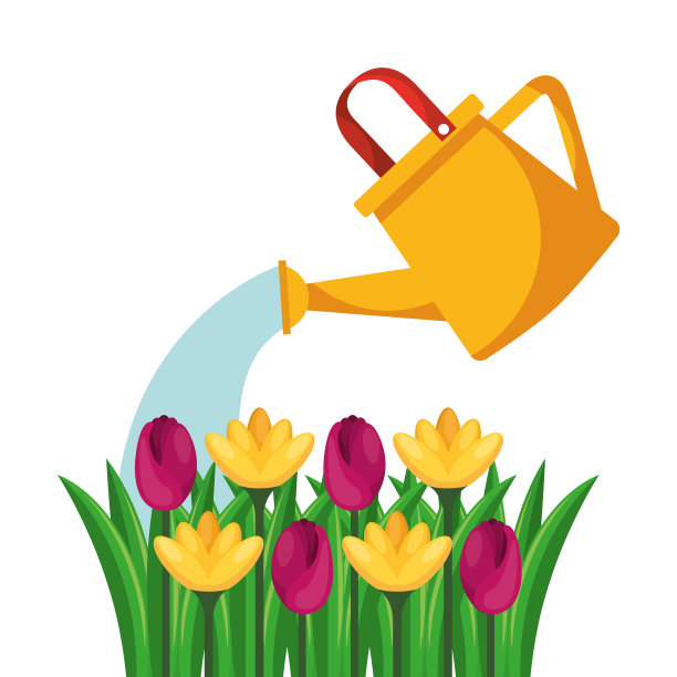 美丽的花栽培与喷头图片下载