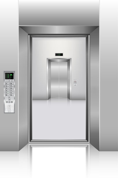 办公大楼的逼真电梯。、室内概念、矢量、插图图片下载