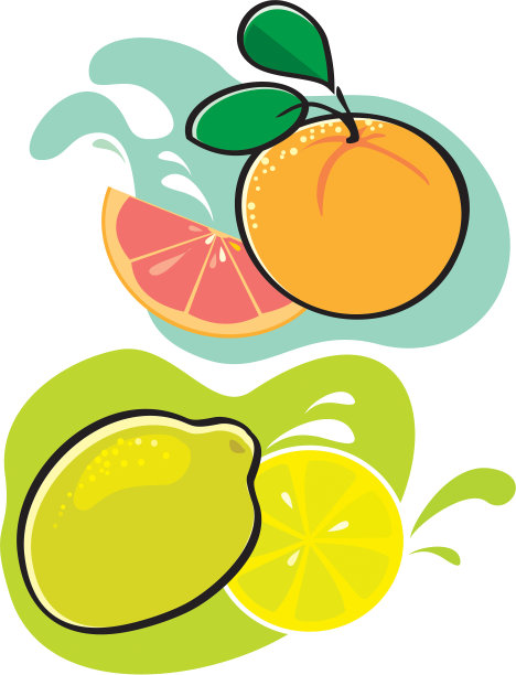 橘子加柠檬和青柠图片下载