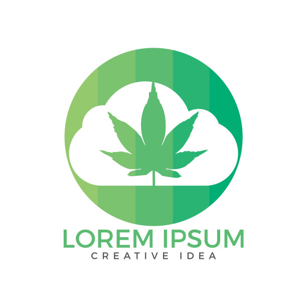 云或大麻烟雾与叶子矢量设计。图片下载