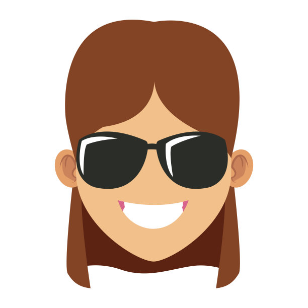 戴墨镜的女人卡通图片下载