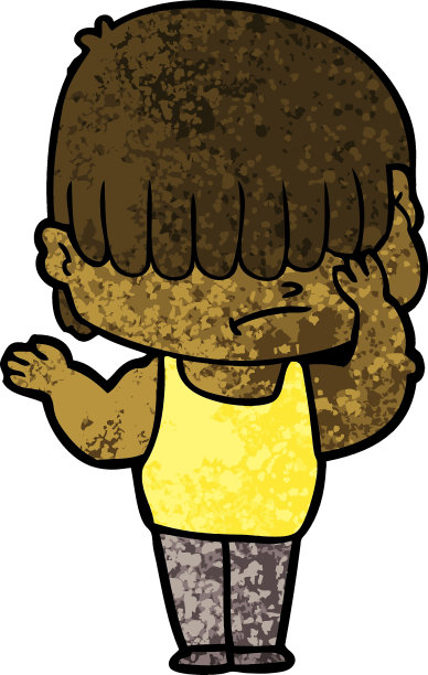 头发蓬乱的卡通男孩图片下载