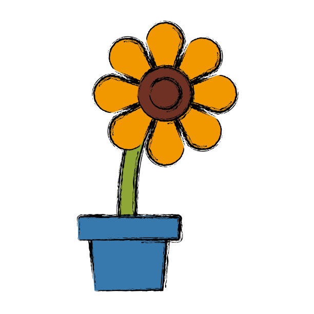 花盆中的花朵象征图片下载