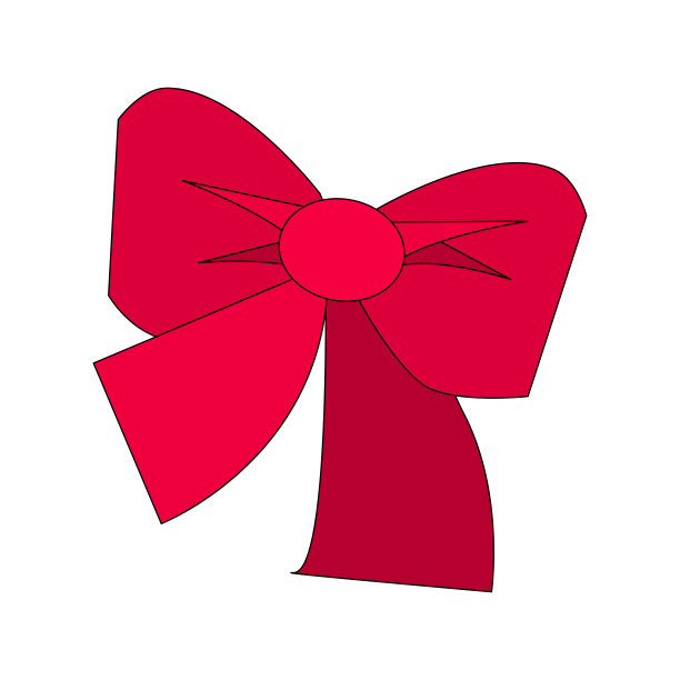 弓图标符号设计。矢量插图的红色弓孤立在白色背景。可用于装饰礼品、问候、节日等。图片下载