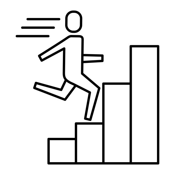 商人爬上梯子，图条成功图片下载