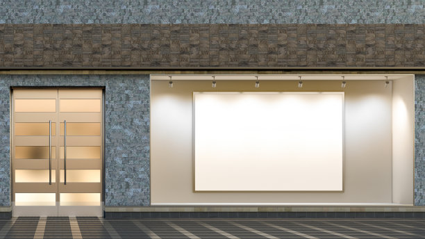 空荡荡的商店橱窗图片下载