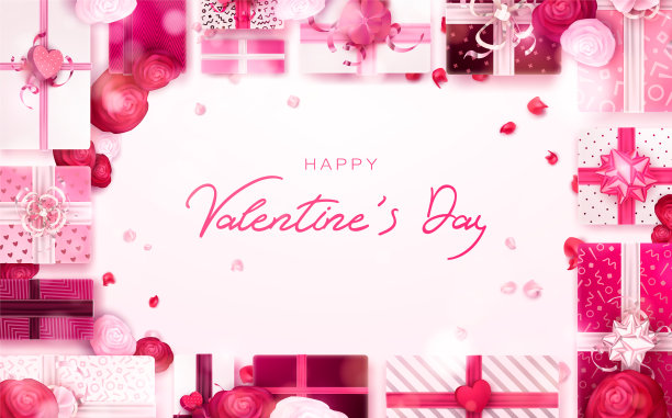 节日快乐:情人节2月14日，母亲节或妇女节3月8日的背景图片下载