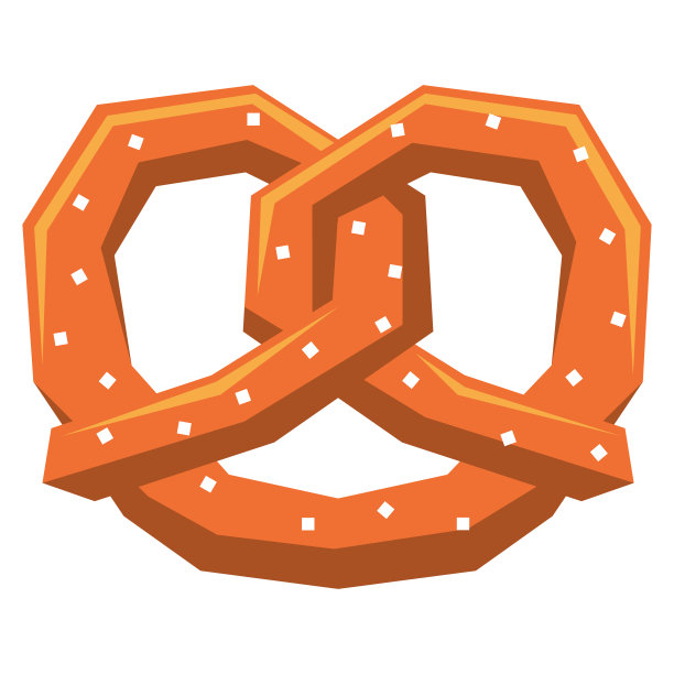 卡通椒盐卷饼孤立的白色背景图片下载