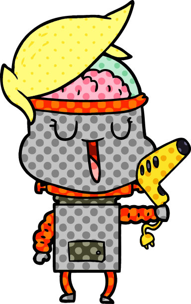 快乐的卡通机器人图片下载